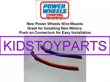 Pair NEW! Power Wheels Fisher Price Motor Wires w/ Push Connectors for #7 or #7R