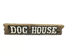 Hand carved Dog House Wood Wooden Sign Heavy 32 x 7 Hand Made