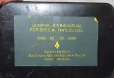 AUSTRAILIAN ARMY SF SURVIVAL KIT MK III BOB COOPER OUTDOOR EDUCATION PTY LTD