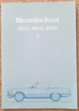 MERCEDES BENZ 280SL 380SL 500SL Sales Brochure Sept 1982 FRENCH TEXT #03-05/0982