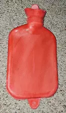 Vintage Red Rubber Hot Water Bottle 12 x7 " Warmer