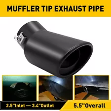 2.5" Black Stainless Steel Exhaust Rear Pipe Muffler Tail Tip Round Accessories (For: Coachmen Concord 300TS)