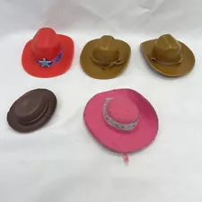 Mattel Barbie And Friends And/or Clone Cow Boy Cow Girl Hats Lot N11