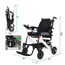 Electric Folding Wheelchair Power Wheel chair Lightweight Mobility Aid Motorized