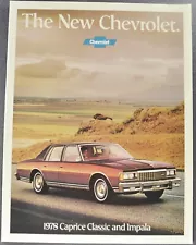 1978 Chevrolet Caprice Classic & Impala Catalog Brochure Landau Wagon Revised 78