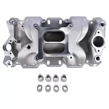 Aluminum Dual Plane Air-Gap Intake Manifold For Chevy 1955-86 V8 350 Small Block