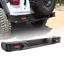 Rear Bumper for 2018 2019 2020 2021 2022 2023 Jeep Wrangler JL JLU W/LED lights