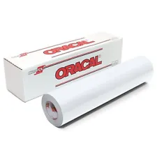 Oracal 651 12" x 10ft White Glossy Adhesive Vinyl Roll for Craft Sign Cutter