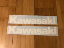 Kawasaki 9” Logo (set 2x) White Decal Sticker Vinyl Dirtbike Motorcycle Bike ATV