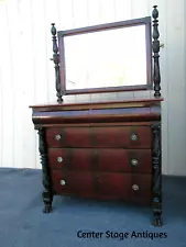 63111 Antique Mahogany Empire Dresser with Mirror