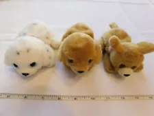 Lot of 3 Dogs Pups unbranded 4" Stuffed Animal Plush Doll Plushie Pre-owned