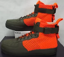 Mens 10 NIKE SF AF1 Mid QS Cargo Khaki Olive Total Crimson Shoes $170 AA7345-300