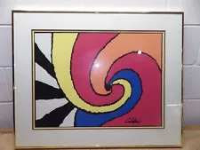 Alexander Calder Signed 1969 Color Lithograph ABSTRACT COLORS SHAPES