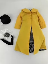 SJ Creations Doll Checked Dress & Yellow Coat SET for Gene Madra & Ivy