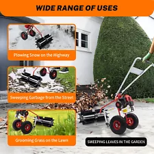 2Stroke Walk-Behind Sweeper 1.7HP High-Power Farm Sweeper Driveway Grass Leaves