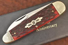 VINTAGE KISSING CRANE SOLINGEN GERMANY RED BONE WHITTLER KNIFE 1834-1984 (16974)