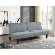 Modern Linen Foldable Studio Futon - Gray