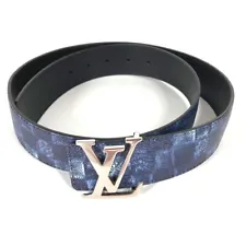 LOUIS VUITTON M0378V Ceinture-LV initials belt Leather blue/Black