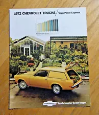 Collectible Vintage 1972 Chevy Trucks Vega Panel Express Original Sales Brochure