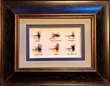 6 Framed and Mounted Trout Flies