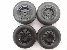 4x Tamiya TT-1 TT-02 Semi Tractor Euro Truck Tires on 12mm Hex Wheels Stock