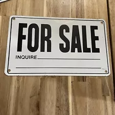 For Sale Inquire metal sign 10 x 7 inch thin tin vintage