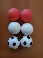 Six Brand New Foosballs, 2 Textured, 2 Smooth & 2 Soccerballs