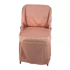 Custom Fabric Folding Chair Covers Salmon Pink x 4