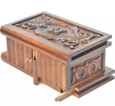 Puzzle Box By Tubibu Walnut Wood Large New Unique Jewelry Box With Hidden Key