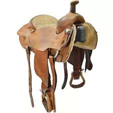 Used 14" No Maker Team Roping Saddle Code: U14NOMAKETRRO