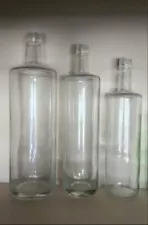 Vodka Bottles, Clear, Screw Top, sizes: 750 mL, 1 L, 1.75 L (750mL listing)