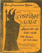 SAN FRANCISCO OPERA COSTUME SALE Original flyer for the 1989 sale #159645