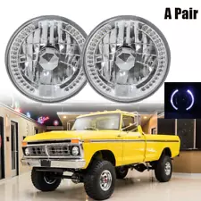 Pair 7" Inch Round LED Headlights For Ford F-100 F-250 F-350 Pickup 1953-1977 (For: 1975 Ford F-350)