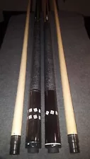 (2) NEW Dale Perry pool cues with stage 4 IV shafts, a case & joint protectors!!