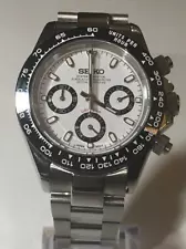 Seiko Panda Seitona Chronograph Oyster Quartz VK63 White Dial 40mm Watch