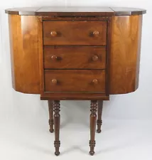 Martha Washington Walnut Sewing Cabinet Turned Legs Storage 29" Vintage/Antique