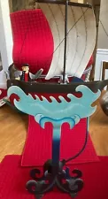 Vintage Sea Captain Sail Boat Waves Pendulum Balance Toy EXC Fast ship/free pu