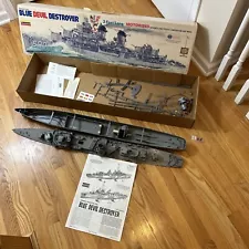 Lindberg Blue Devil Destroyer Fletcher Class Kit Partially Built Incomplete