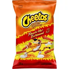 Cheetos Flamin' Hot Crunchy Cheese Flavored Snacks 10 oz {Import From Canada}