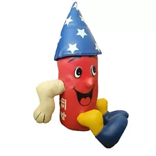 Vintage 4th Of July Plush Bottle Rocket Firework Stuffed Vinyl Toy Parade