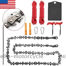 53 Inch Rope Saw High Reach Tree Limb Hand Rope Chain Saw 68 Sharp Teeth Blade