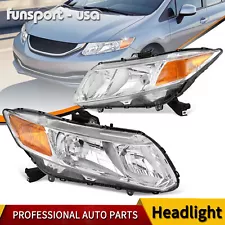 Headlights Assembly For 2012-2015 Honda Civic Sedan 12-13 Coupe Chrome Housing (For: 2012 Honda Civic)