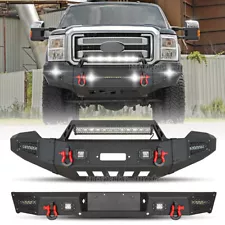 Steel Front Rear Bumper For 2011-2016 Ford F250/F350/F450 Super Duty w/ Lights