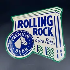 Rolling Rock Premium Beer Sign Pressed Metal For Bar Night Club Or Man Cave