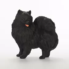 Pomeranian Figurine Hand Painted Collectible Statue Black