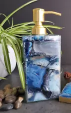 Blue Agate Soap Dispenser, Agate Dispenser For Refill, Cyber Monday Sale