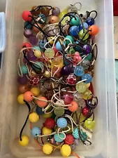 Huge Lot Vtg 1980's Hair Twin Knocker Bead Ponytail Holders Ball Style Hearts