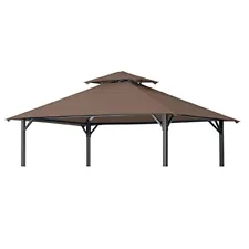 8'x5' Grill Gazebo Replacement Canopy Top Double Tiered Bbq Tent Cover Fit For G