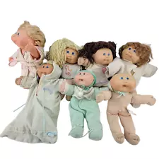 Lot of 7 Vintage 1980s Cabbage Patch Dolls Large