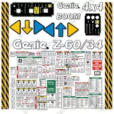 Fits Genie Z-60/34 Decal Kit Articulated Boom Lift - 7 Year 3M Vinyl! 4551-14370